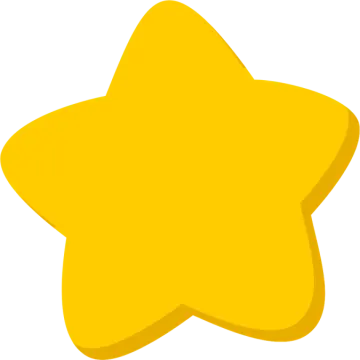 a yellow star on a white background