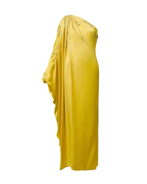 a yellow dress on a white background