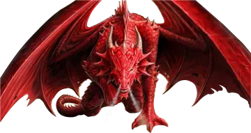a red dragon on a white background