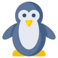 a penguin sitting on top of a white background
