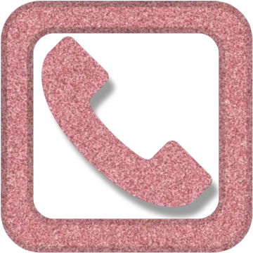 a pink phone icon on a white background