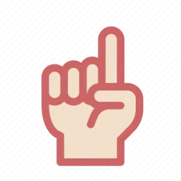 a hand with two fingers in the middle of it