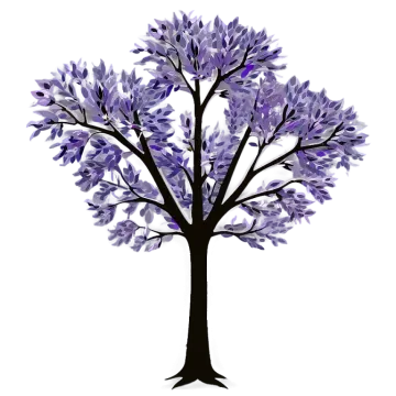a purple tree on a white background