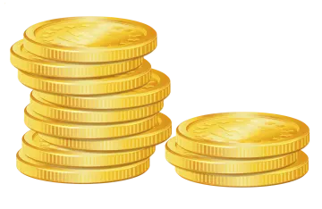 a stack of gold coins