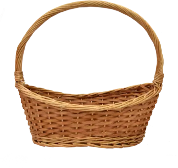 a wicker basket on a white background