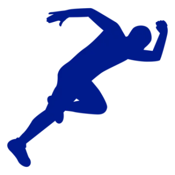 a silhouette of a running man