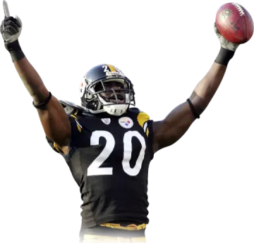 a football player with his arms in the air