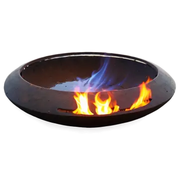 a fire pit with blue flames on it