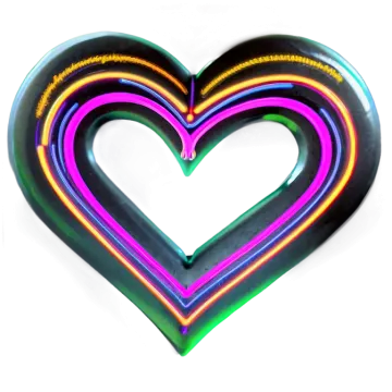a heart shaped neon sign on a white background