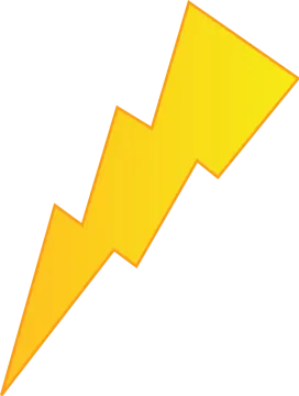 a yellow lightning bolt on a white background