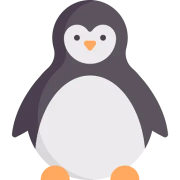 a penguin sitting on top of a white background