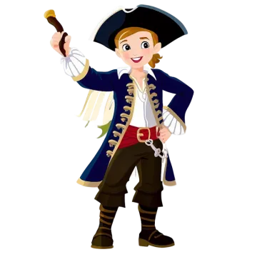 a young boy dressed as a pirate with a gun