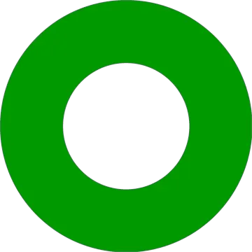 a green circle with a white background
