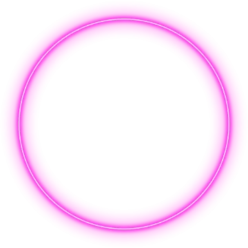 a neon circle with a white background
