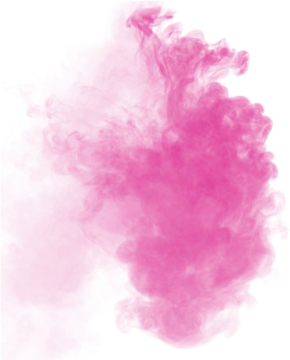 a pink smoke cloud on a white background