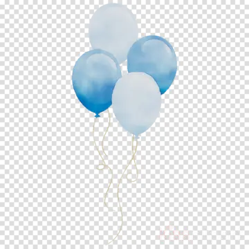 a bunch of blue balloons on a transparent background