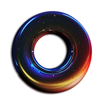 an image of the letter o in space