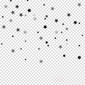black and white stars on transparent background