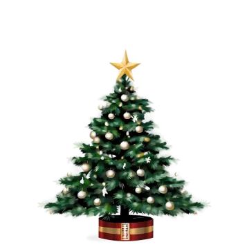 a christmas tree with gold and white ornaments