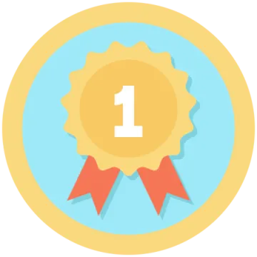 a medal with the number one on it