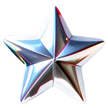 a silver star on a white background