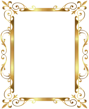 a gold frame on a white background
