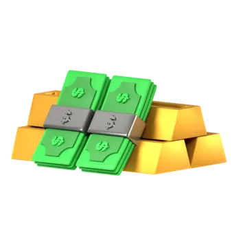 a pile of gold and silver bars