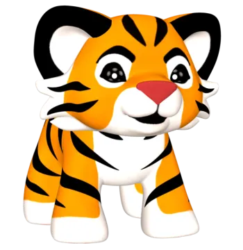 a cartoon tiger with black and orange stripes