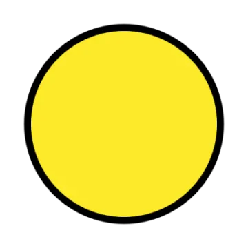 a yellow circle on a white background