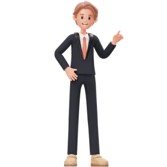 a 3d man wearing a suit and tie
