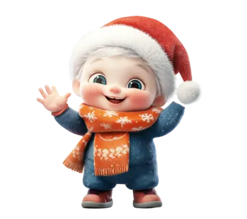 a little boy wearing a santa hat and scarf