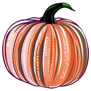 a pumpkin with stripes on it