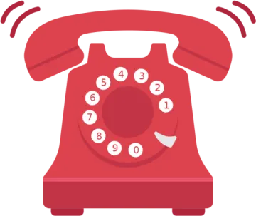 a red phone with numbers on it