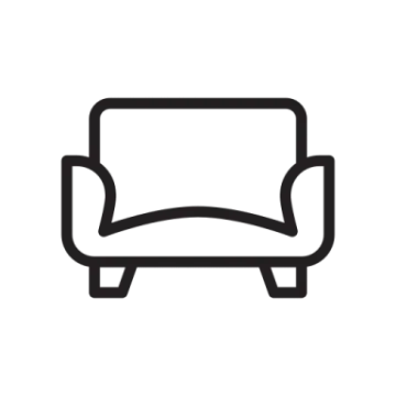 a couch icon on a white background