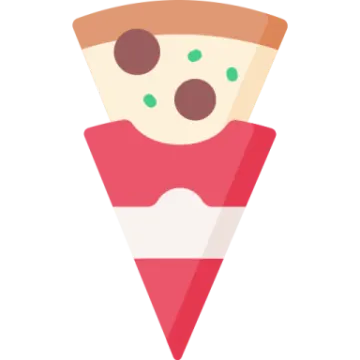 a slice of pizza on a white background