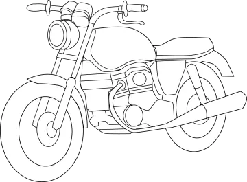 a black and white drawing of a motorcycle