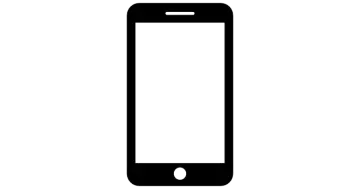 a black and white icon of an iphone
