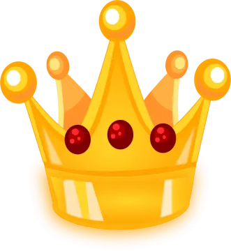 a yellow crown with red berries on it
