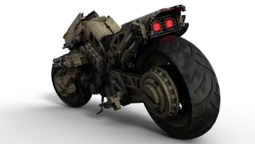 a motorcycle that is on a white surface
