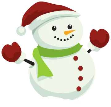 a snowman wearing a santa hat and scarf