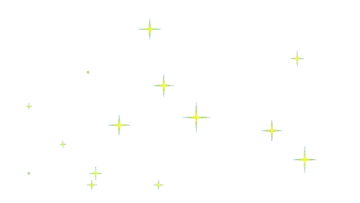 a white background with yellow and green stars