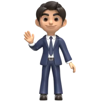 a cartoon character in a suit and tie