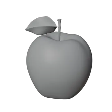 an apple with a leaf on top of it