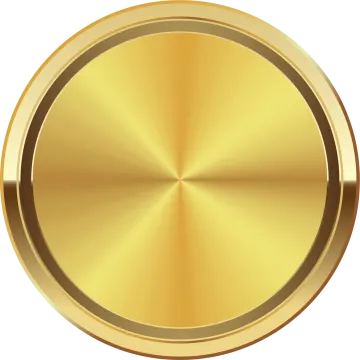 a gold medal on a white background