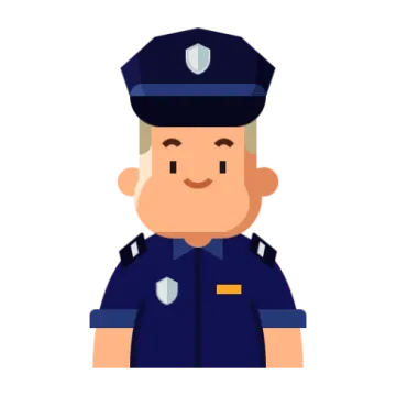 a police officer in blue uniform