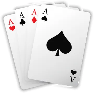 four aces playing cards on a white background