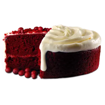 a piece of red velvet cake