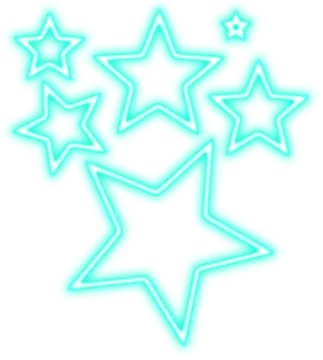 a group of stars on white background