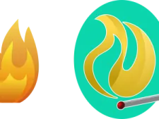 a set of four different types of fire