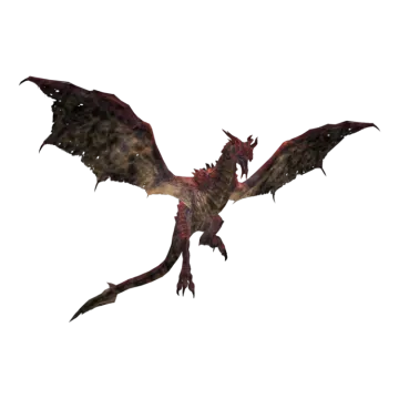 a red dragon flying in the sky